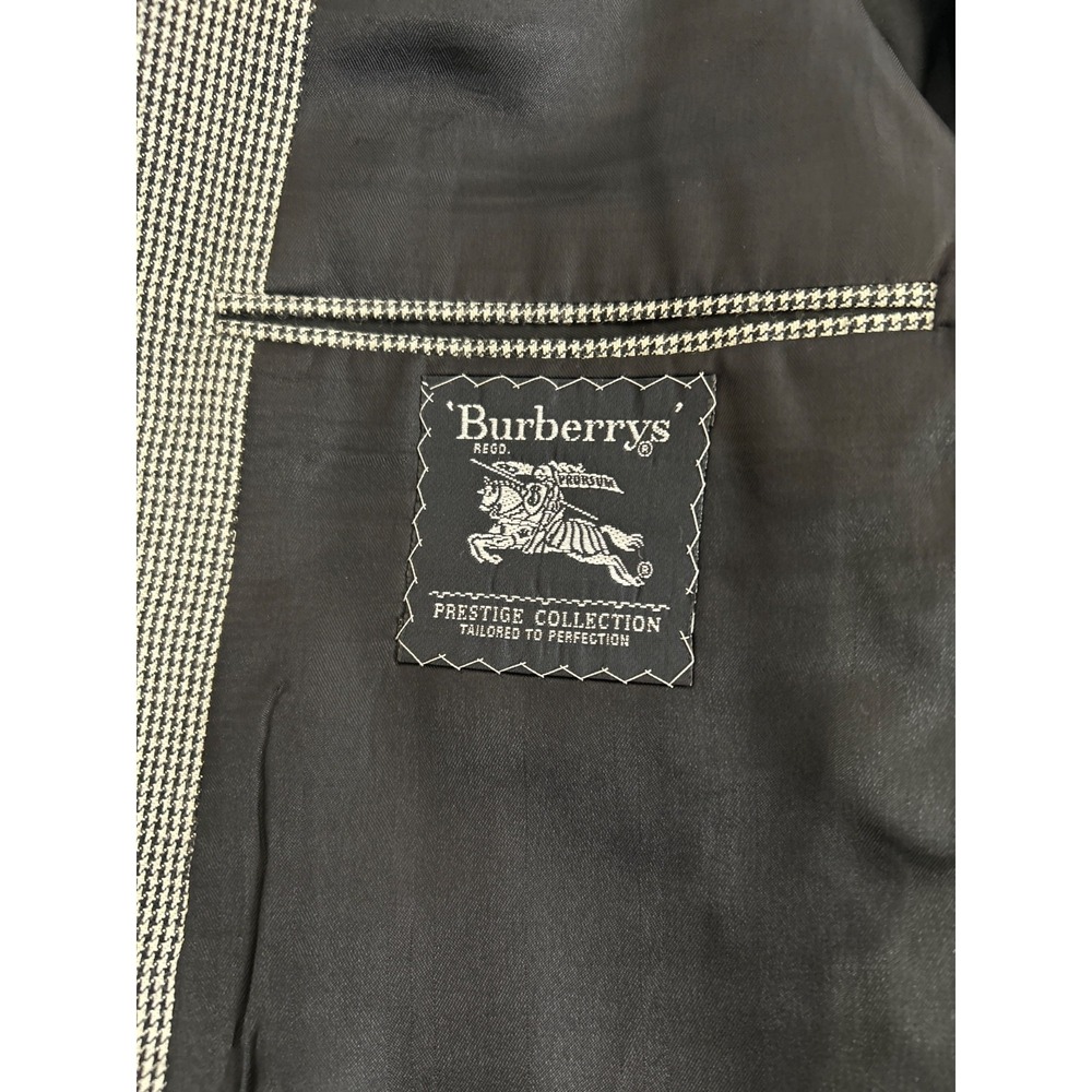 BURBERRYS Black White Houndstooth 6 Button DB Double Closure Wool Sport Coat 42R - Picture 12 of 12